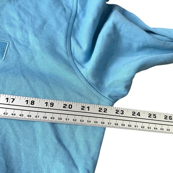 Hugo Boss Wetalk Hoodie Men’s Large Aqua Blue 100% Cotton Drawstring Pullover - Picture 10 of 12